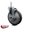Service Caster 6 Inch Thermoplastic  Rubber Wheel Swivel 34 Inch Threaded Stem Caster with Brake SCC SCC-TS20S614-TPRB-TLB-34212